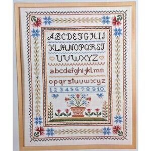 Vintage ABC Sampler Cross Stitch Picture Kit Columbia Minerva #6747 16"‎ x 20"